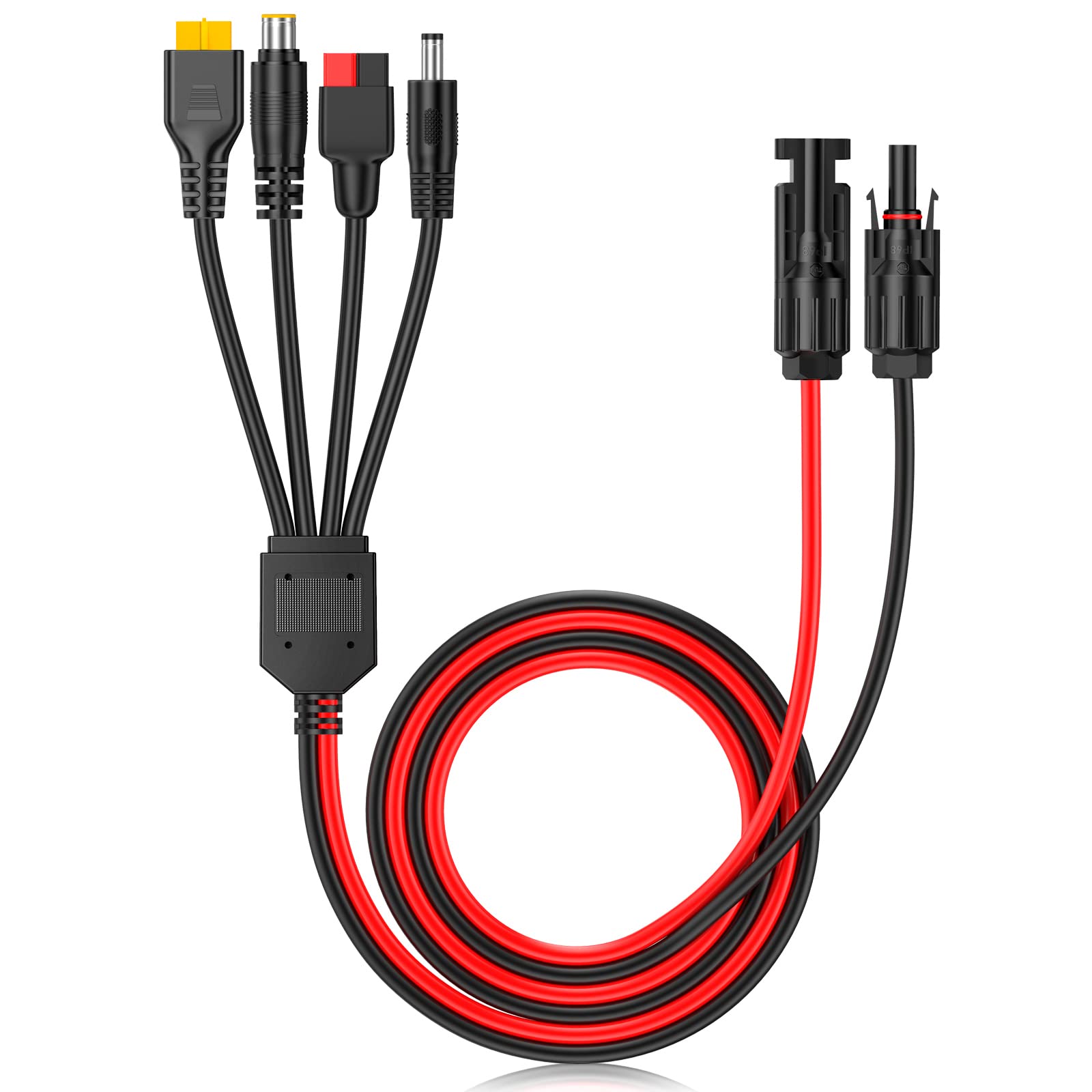 Solar Combiner Box - 4-in-1-Solarpanel-Anschluss, Verlängerungskabel-Splitter, kompatibel mit Anderson-Anschluss, DC-Adapter,