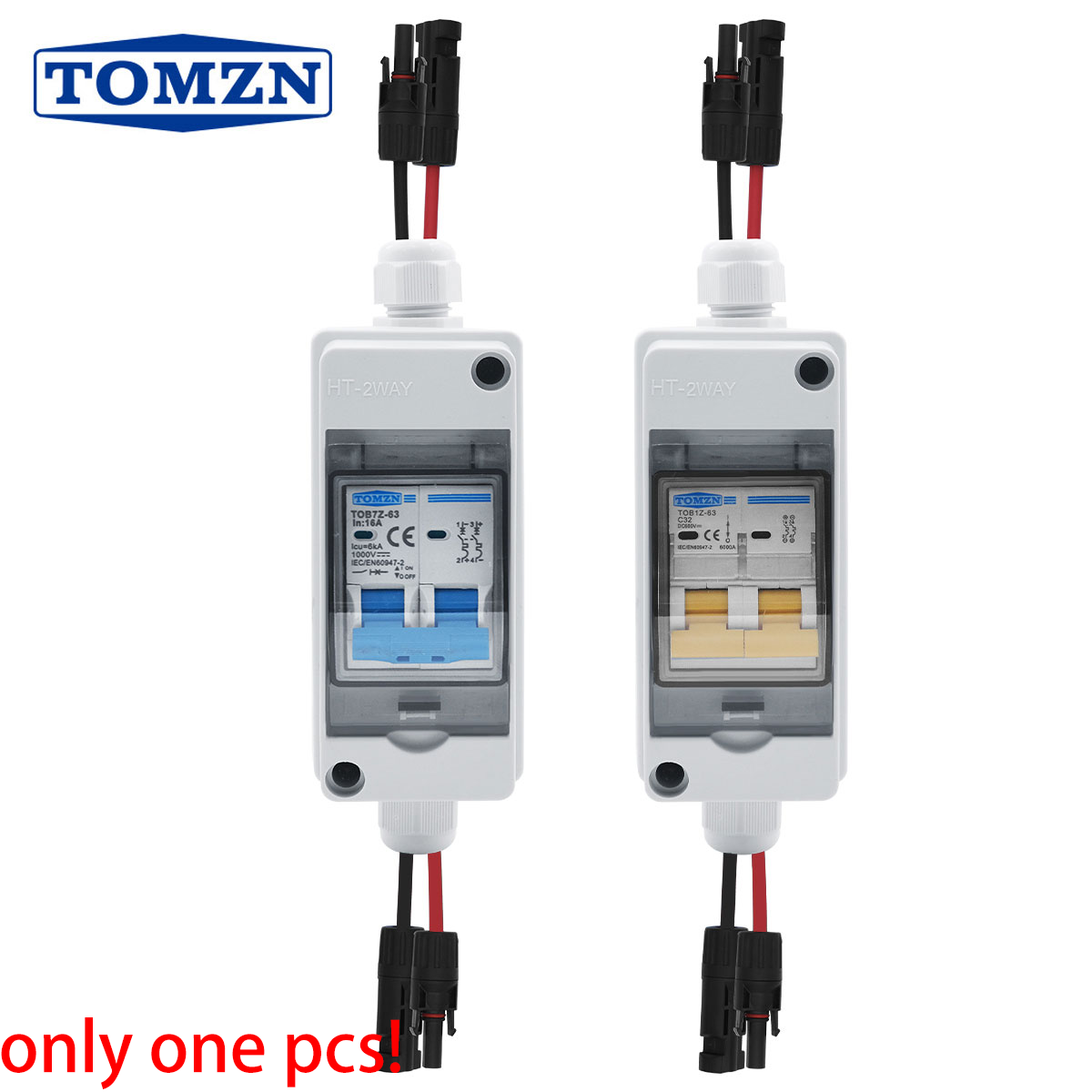 Solar Combiner Box - 1 Stück TOMZN Solar-Photovoltaik-Kombiniererbox mit DC-MCB