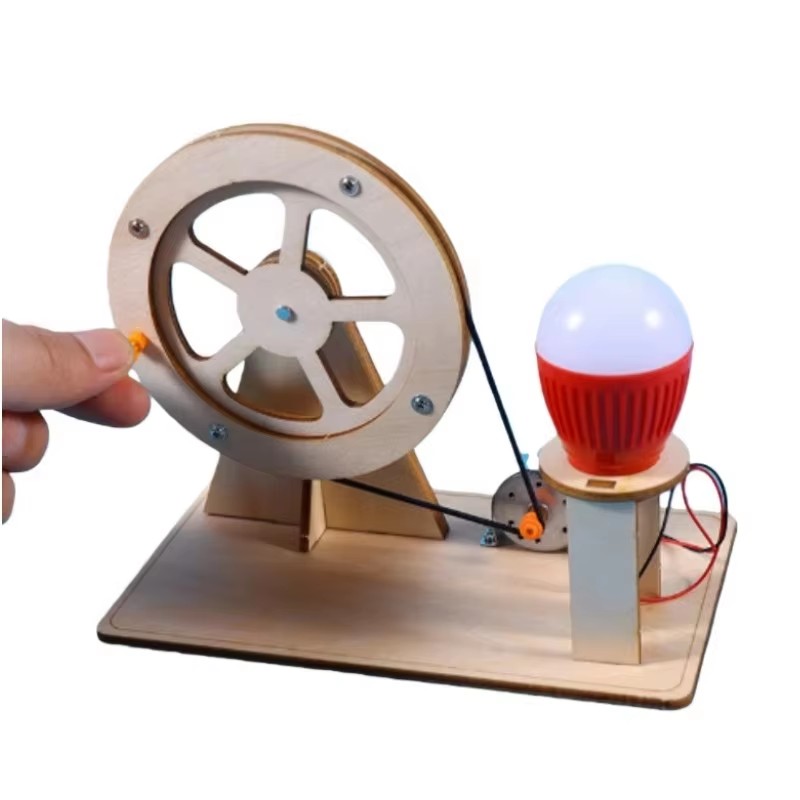 Renewable Energy Project - DIY Handkurbel-Generator Wissenschafts-Set STEAM Holz-Physik-Lernspielzeug Experimente