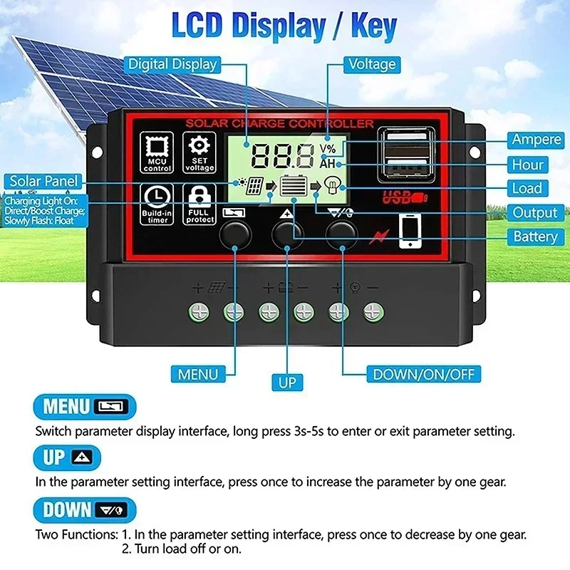 12V/24V10A-100A LCD-Display Du – Pwm Charge Controller Bewertung und Preis