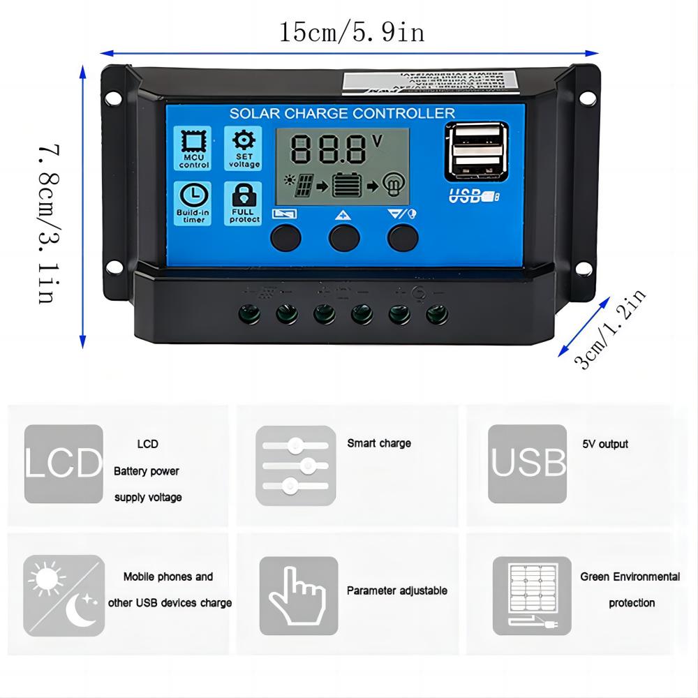 Solarpanel-Laderegler, 12 V, 2 – Pwm Charge Controller Bewertung und Preis